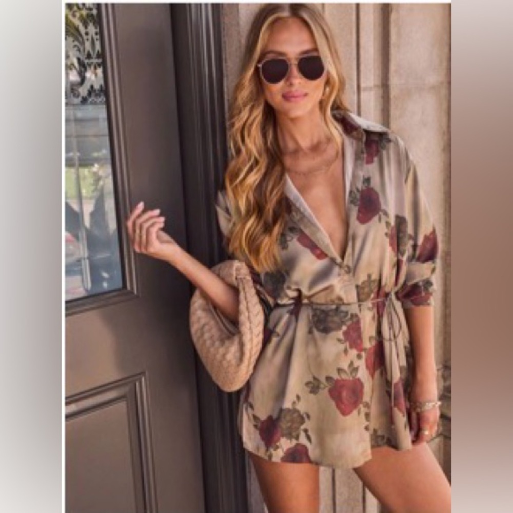 Vici - Fall For That Waist Tie Romper